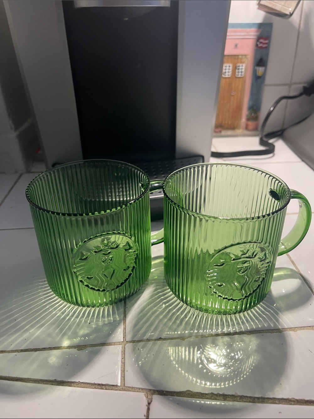 Starbuck Glass Mugs - 2 Green
